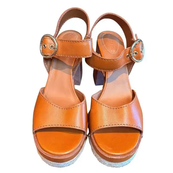 See by Chloe Vivian Espadrille Heel Sandal Shoe 39 Rubber Outsole Ankle Strap - Picture 5 of 15